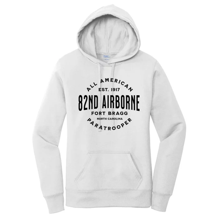 82nd Airborne Paratrooper Fort Bragg All American Veteran Women's Pullover Hoodie