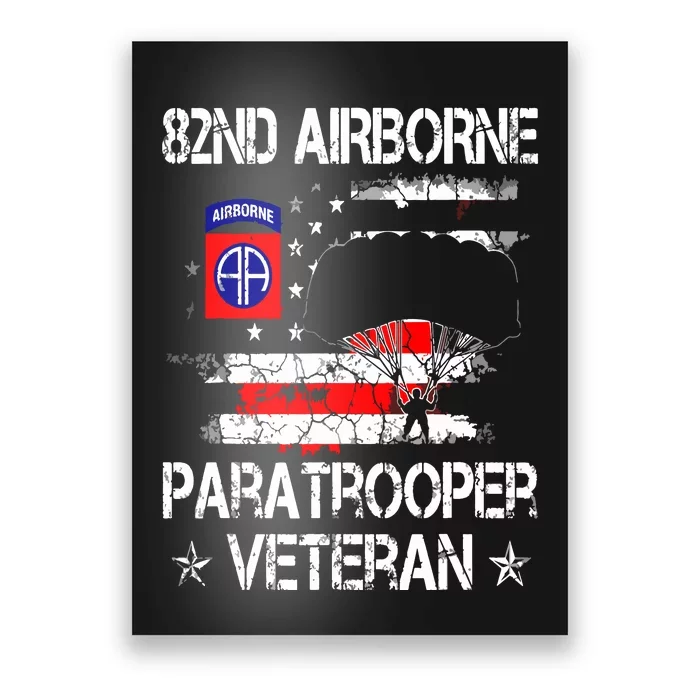 82nd Airborne Paratrooper Veteran Flag Veterans Day Poster