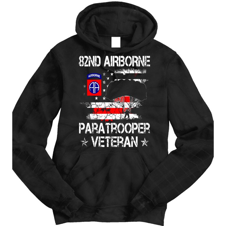 82nd Airborne Paratrooper Veteran Flag Veterans Day Tie Dye Hoodie