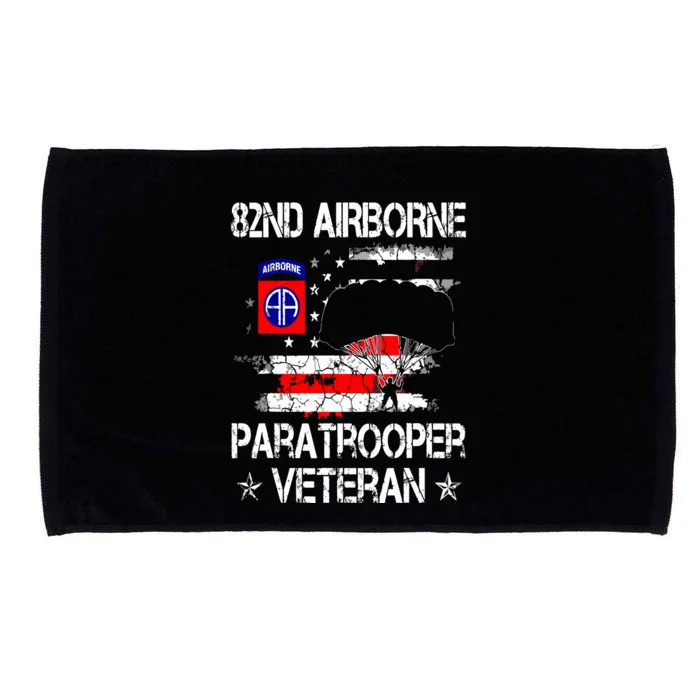 82nd Airborne Paratrooper Veteran Flag Veterans Day Microfiber Hand Towel