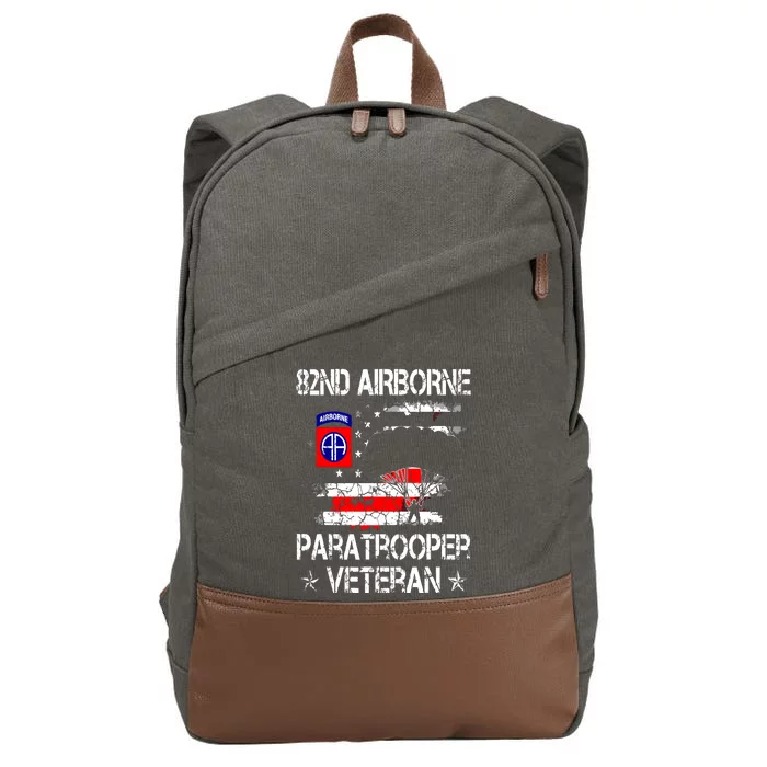 82nd Airborne Paratrooper Veteran Flag, Veterans Day Cotton Canvas Backpack