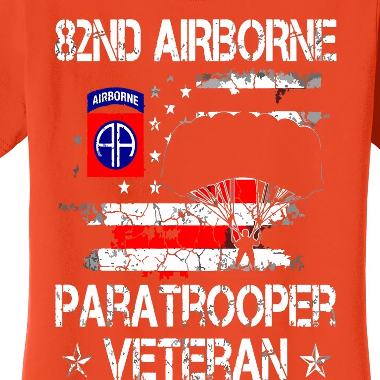 82nd Airborne Paratrooper Veteran Flag, Veterans Day Women's T-Shirt