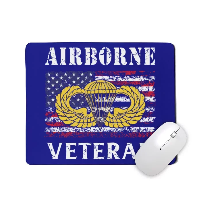 82nd Airborne Paratrooper Jump Wings Us Flag Army Veteran Gift Mousepad