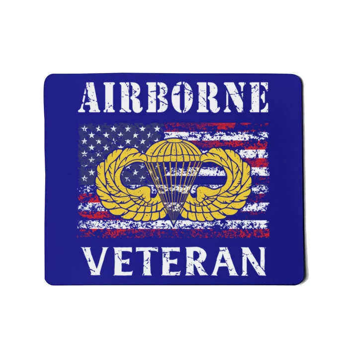 82nd Airborne Paratrooper Jump Wings Us Flag Army Veteran Gift Mousepad