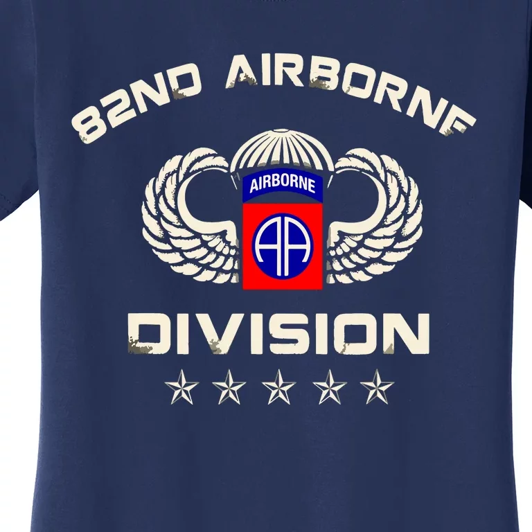 82nd Airborne Paratrooper Veteran Flag Veterans Day Women's T-Shirt