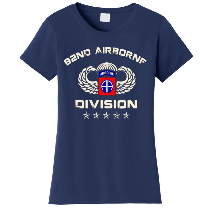 82nd Airborne Paratrooper Veteran Flag Veterans Day Women's T-Shirt