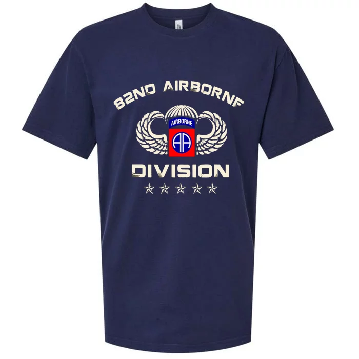 82nd Airborne Paratrooper Veteran Flag Veterans Day Sueded Cloud Jersey T-Shirt