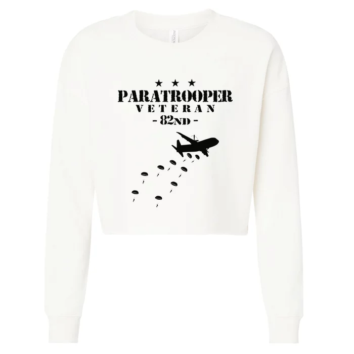 82nd Airborne Veteran Paratrooper Cropped Pullover Crew