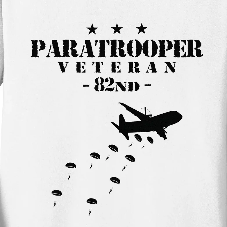 82nd Airborne Veteran Paratrooper Kids Long Sleeve Shirt