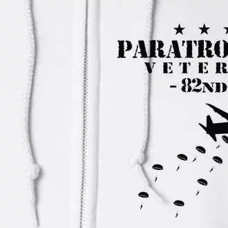 82nd Airborne Veteran Paratrooper Full Zip Hoodie