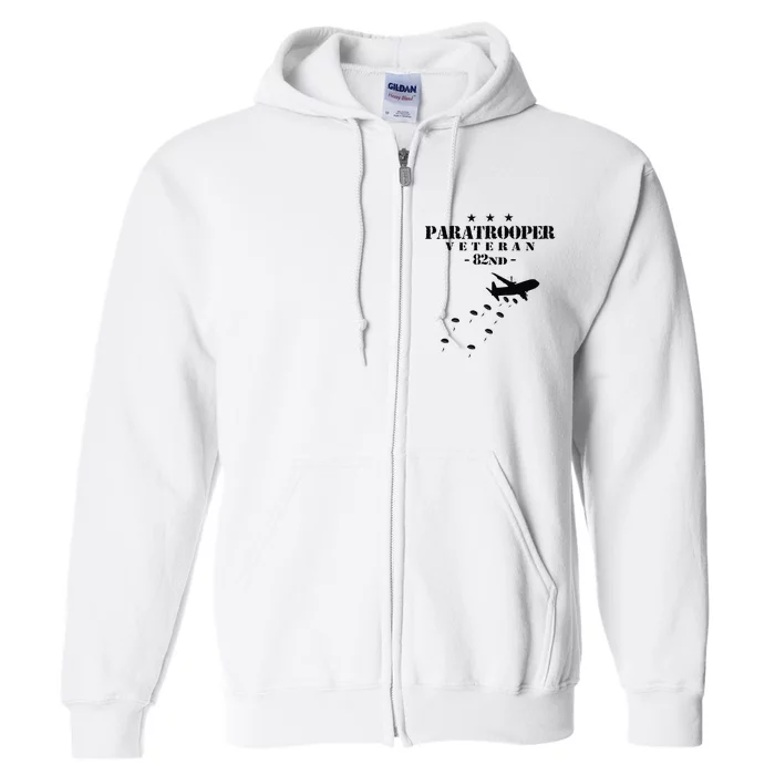 82nd Airborne Veteran Paratrooper Full Zip Hoodie