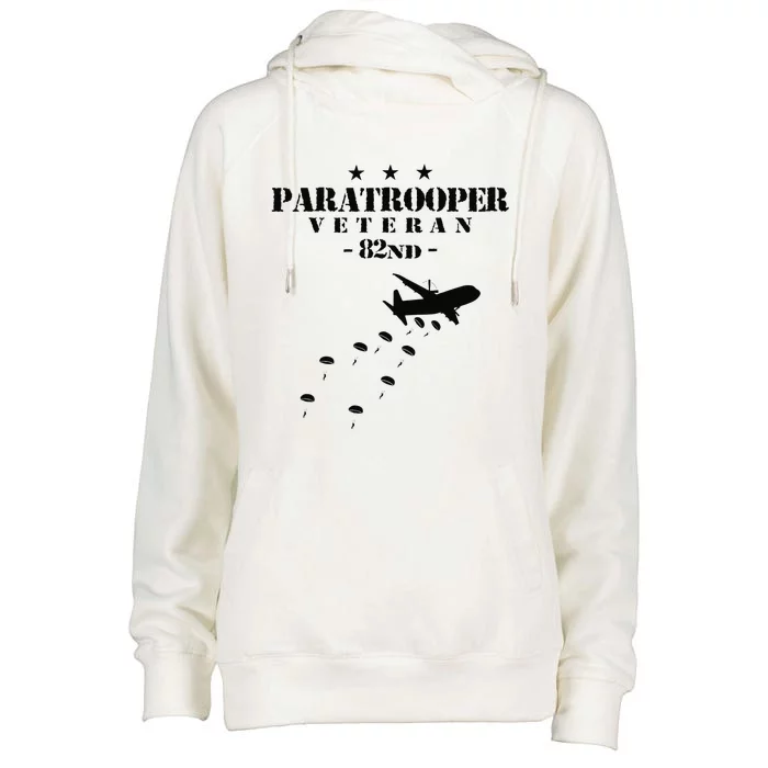 82nd Airborne Veteran Paratrooper Womens Funnel Neck Pullover Hood