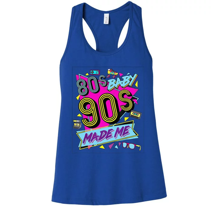 80S Baby 1990s 90S Made Me Retro 1980s Women's Racerback Tank