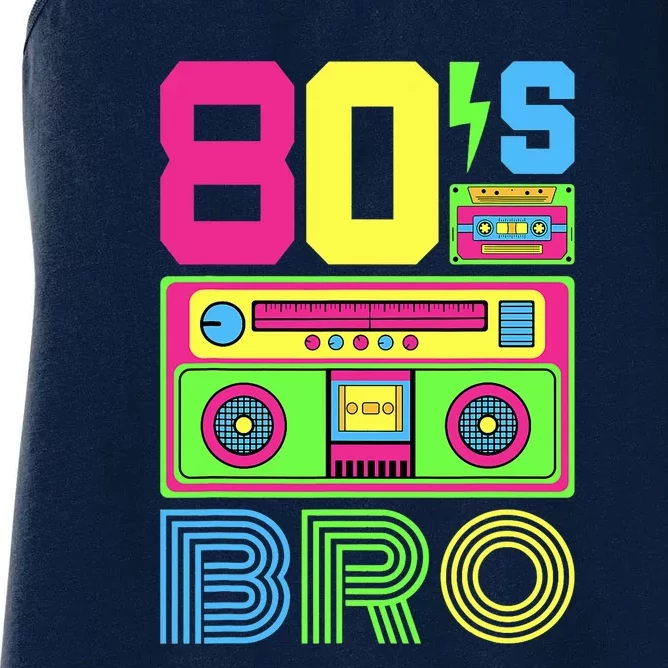 80s Bro 1980s Fashion 80 Theme Party Outfit Eighties Costume Women's Racerback Tank