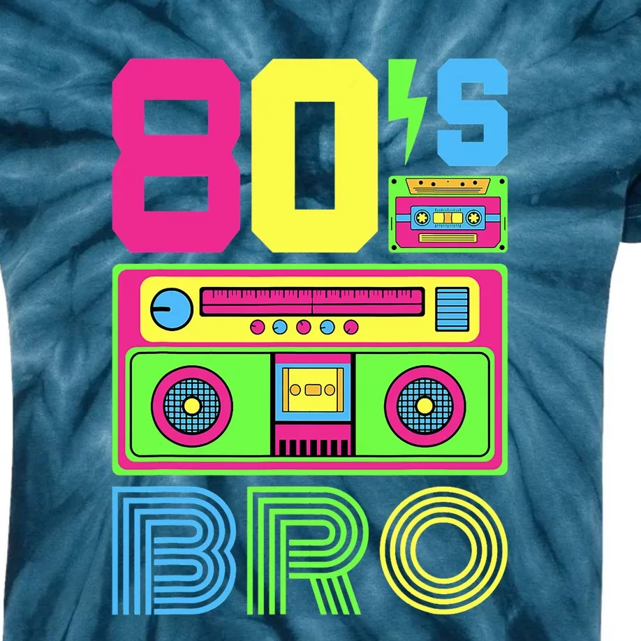 80s Bro 1980s Fashion 80 Theme Party Outfit Eighties Costume Kids Tie-Dye T-Shirt