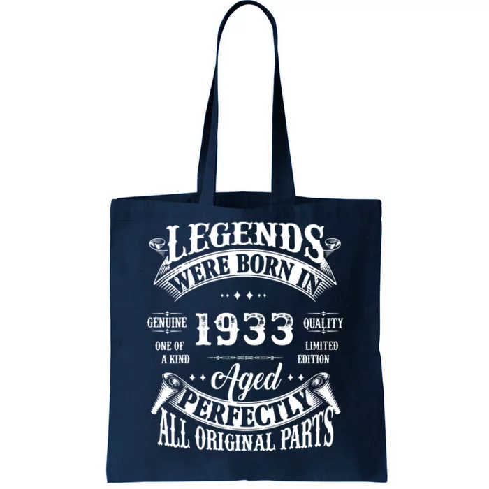 89 Birthday 1933 Gift Vintage 89 Birthday Tote Bag