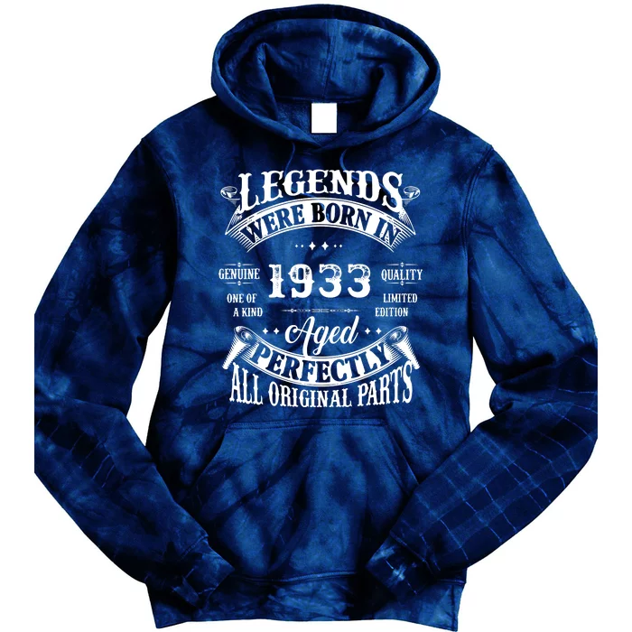 89 Birthday 1933 Gift Vintage 89 Birthday Tie Dye Hoodie