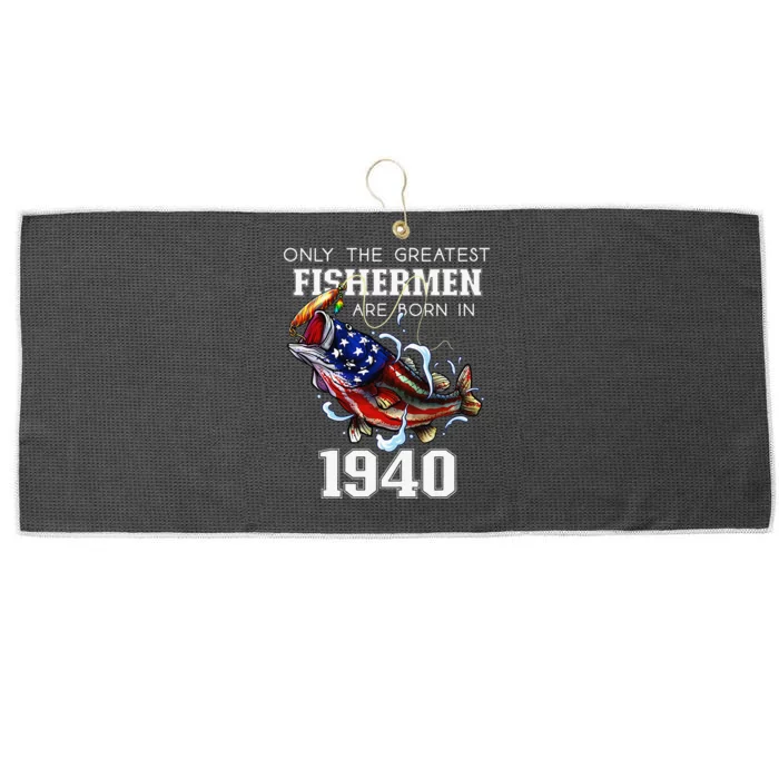 83rd Birthday 1940 Fisherman Bass Fishing 83 Year Old Large Microfiber Waffle Golf Towel