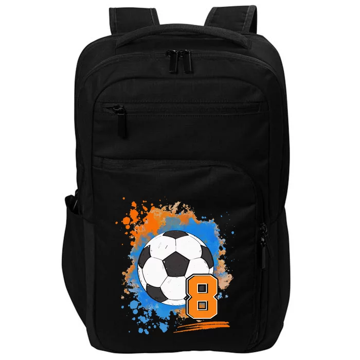 8th Birthday 8 Years Old Soccer Ball Impact Tech Backpack