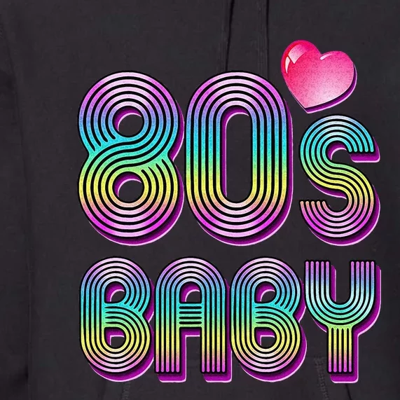 80s Baby 80s Retro Heart Women Cute Premium Hoodie