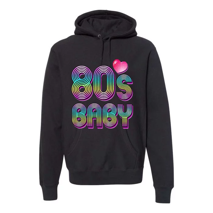 80s Baby 80s Retro Heart Women Cute Premium Hoodie