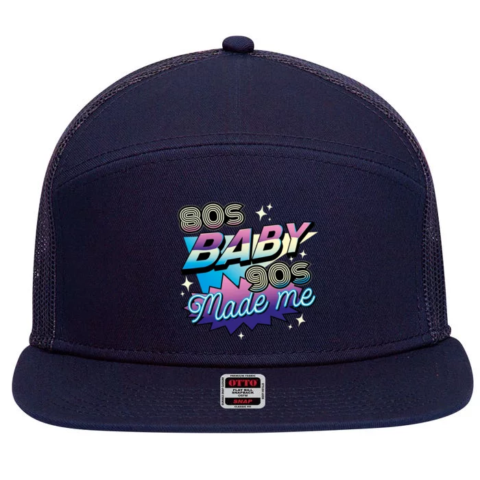 80s Baby 90s Made Me Retro 7 Panel Mesh Trucker Snapback Hat