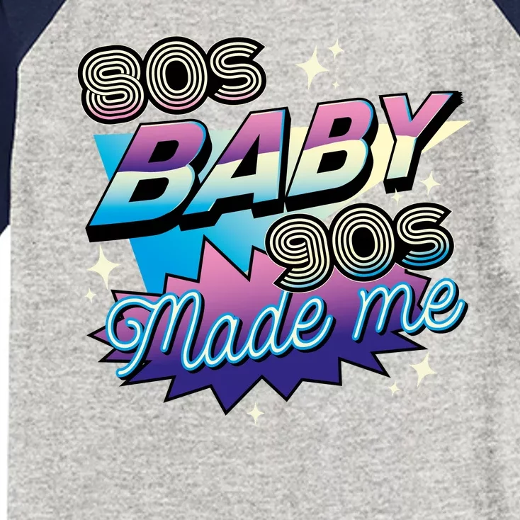 80s Baby 90s Made Me Retro Kids Colorblock Raglan Jersey