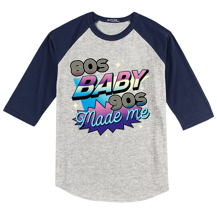 80s Baby 90s Made Me Retro Kids Colorblock Raglan Jersey