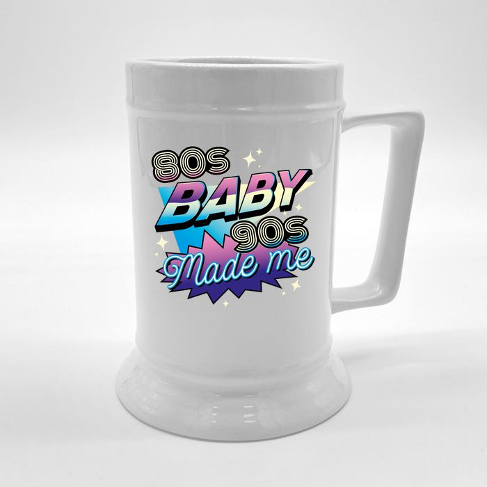 80s Baby 90s Made Me Retro Front & Back Beer Stein