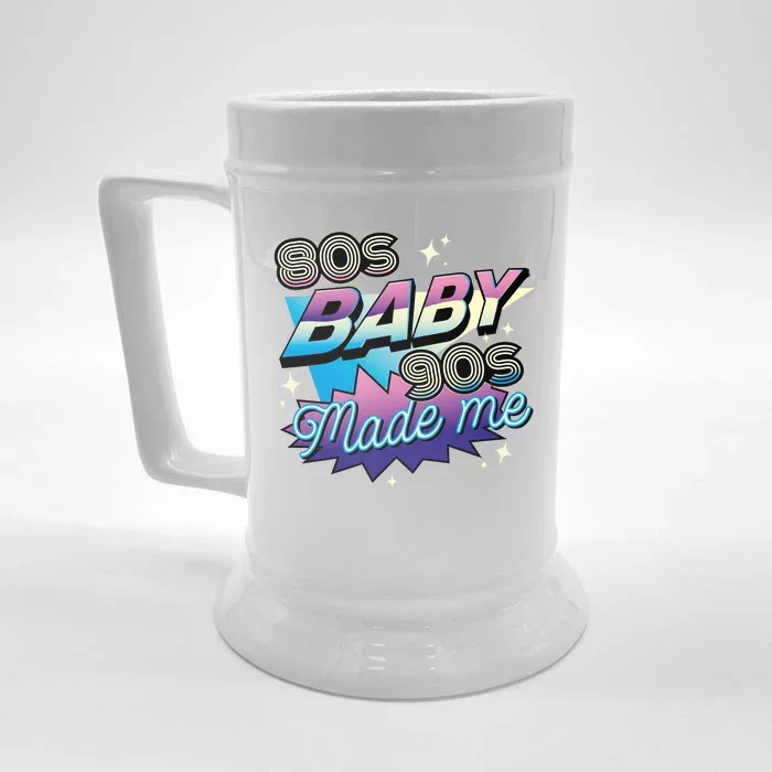 80s Baby 90s Made Me Retro Front & Back Beer Stein