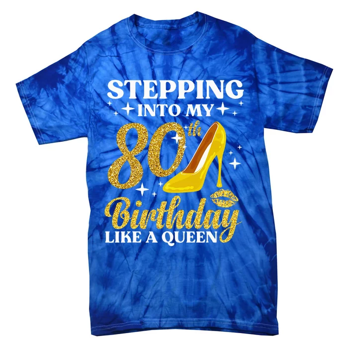 80th Birthday Art For Ladies Turning 80 Gag Tie-Dye T-Shirt