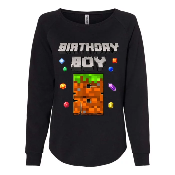 8th Birthday Boy 8 Video Garner Pixel Number Eight Bday Party Womens California Wash Sweatshirt