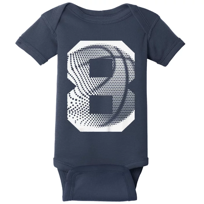 8th Birthday Boy Basketball Player Basketball 8 Years Old Baby Bodysuit