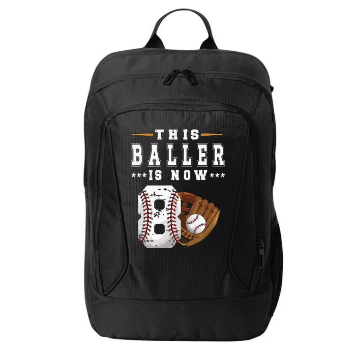 8th Birthday Baseball Boy Eight Year Old Baseball Player City Backpack