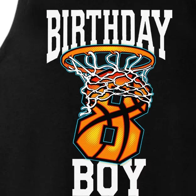 8th Birthday Basketball 8 Years Old Gift Ladies Tri-Blend Wicking Tank