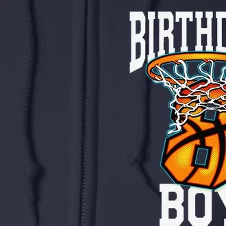 8th Birthday Basketball 8 Years Old Gift Full Zip Hoodie