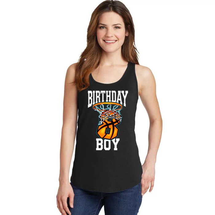 8th Birthday Basketball 8 Years Old Kids Gift Ladies Essential Tank