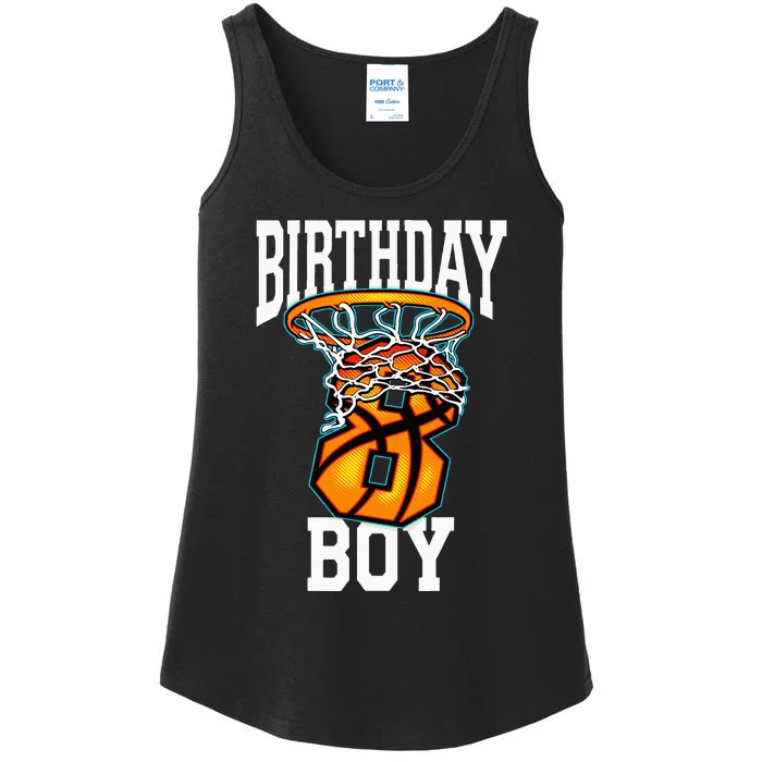 8th Birthday Basketball 8 Years Old Kids Gift Ladies Essential Tank