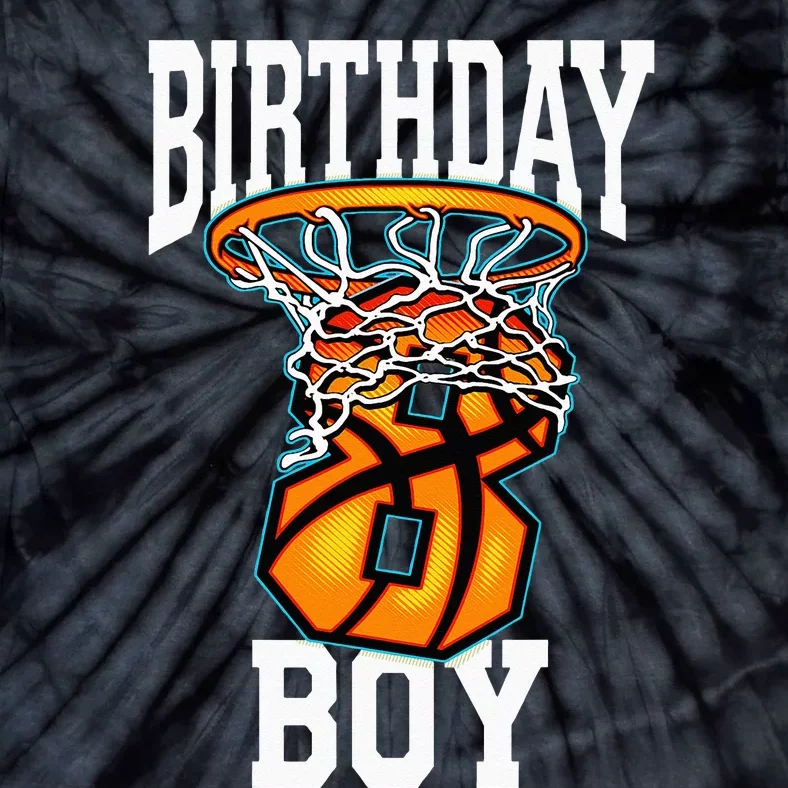 8th Birthday Basketball 8 Years Old Kids Gift Tie-Dye T-Shirt