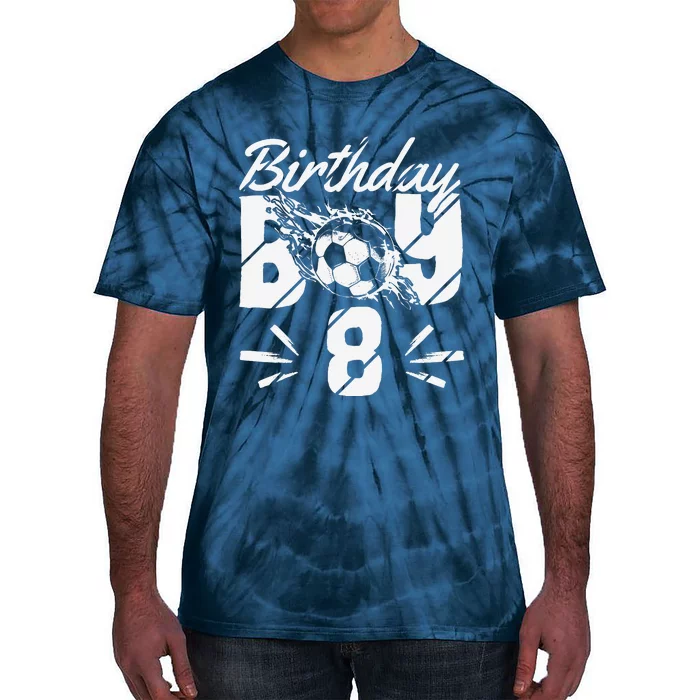 8th Birthday Birthday Boy Birthday Boy Soccer Fan Tie-Dye T-Shirt