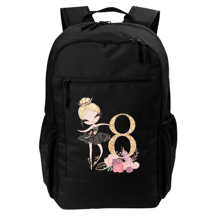 8th Birthday Ballerina Dancer Ballet Black Tutu Daily Commute Backpack