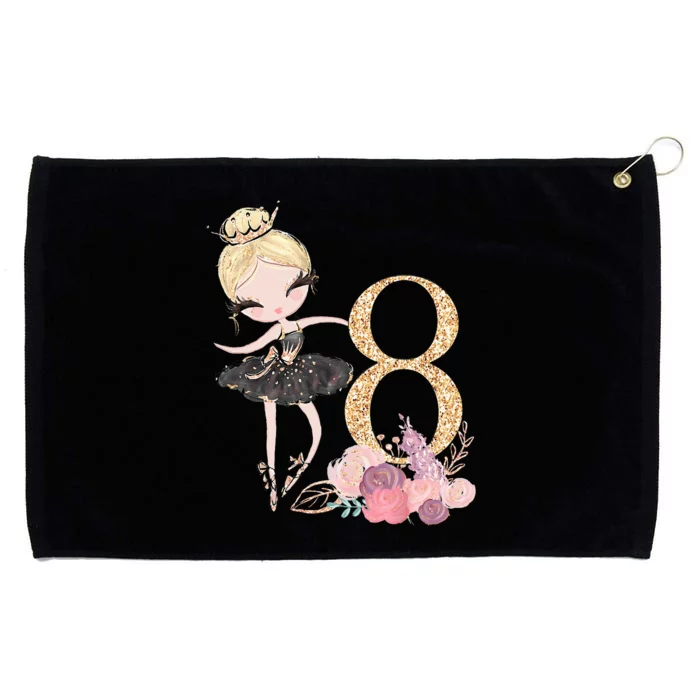 8th Birthday Ballerina Dancer Ballet Black Tutu Grommeted Golf Towel