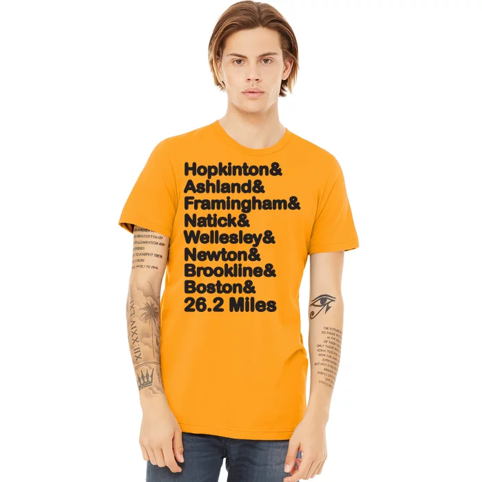 8 Boroughs Boston Running Marathon Running Premium T-Shirt