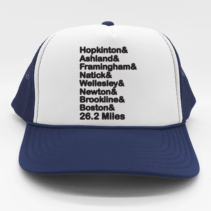 8 Boroughs Boston Running Marathon Running Trucker Hat