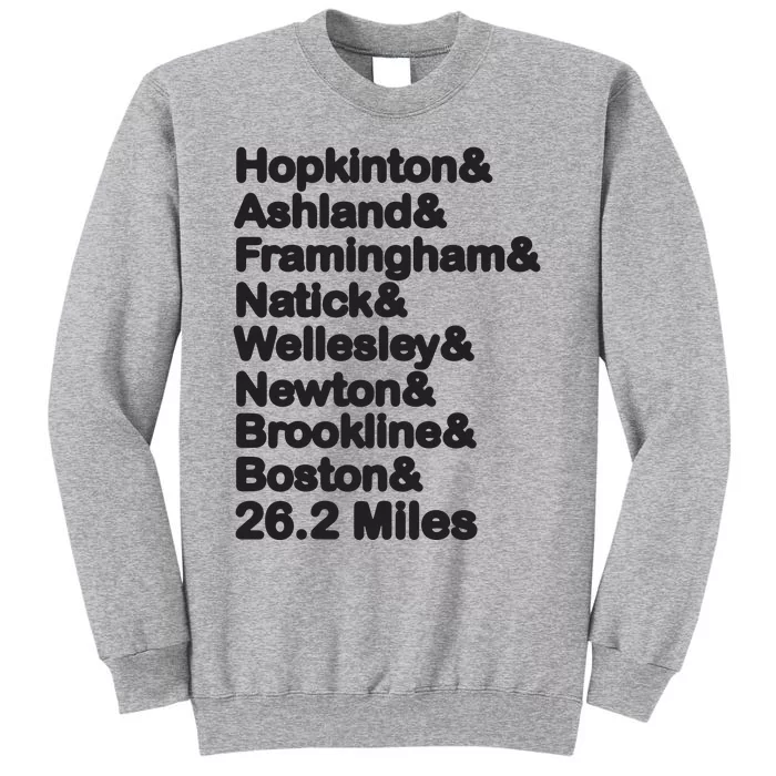 8 Boroughs Boston Running Marathon Running Tall Sweatshirt