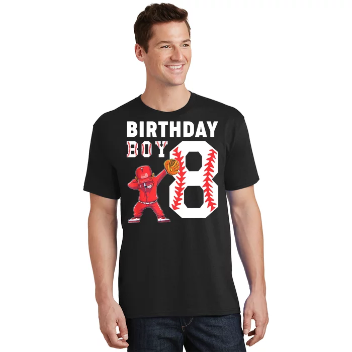 8th Birthday Boy Baseball Player T-Shirt