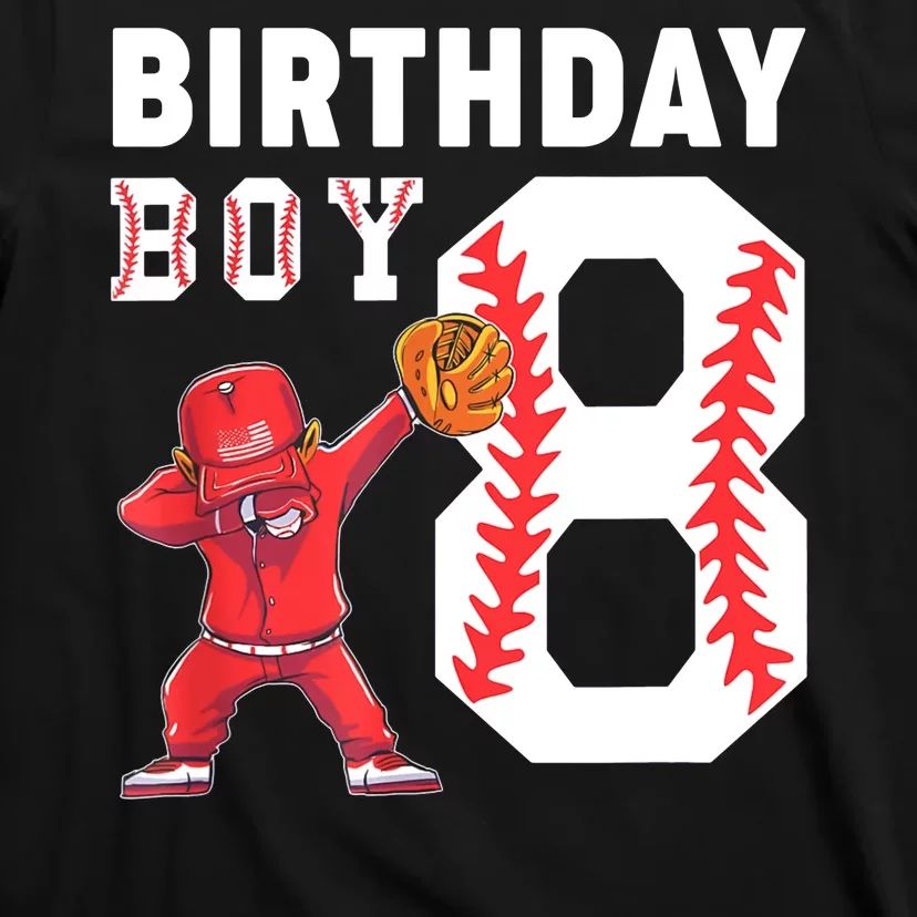 8th Birthday Boy Baseball Player T-Shirt