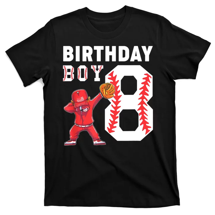 8th Birthday Boy Baseball Player T-Shirt