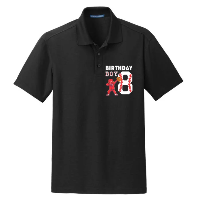 8th Birthday Boy Baseball Player Dry Zone Grid Performance Polo