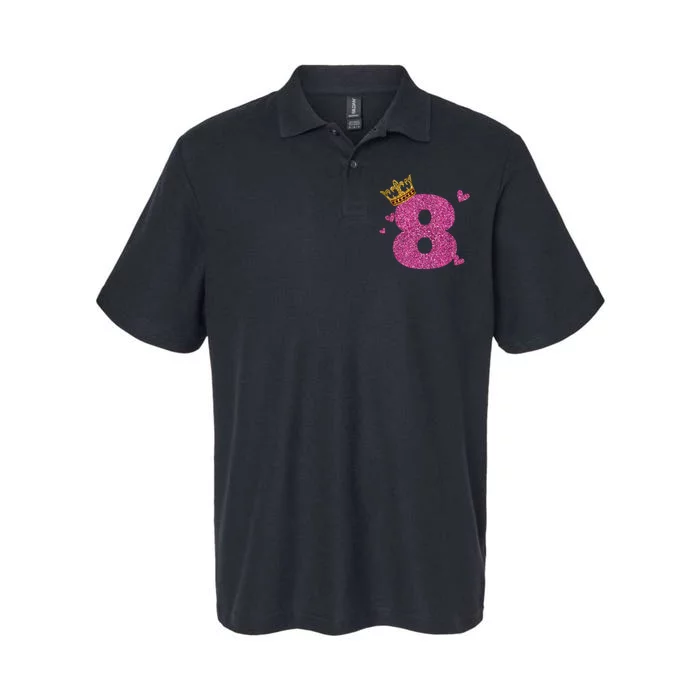 8th Birthday Crown 8 Years Old Bday Softstyle Adult Sport Polo